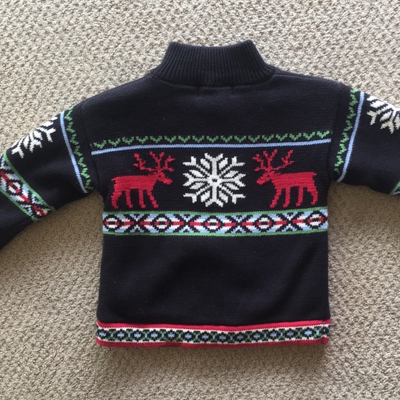 Darling fleeced lined boys zip up sweater - Picture 3 of 3